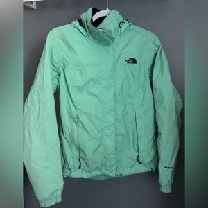 North Face HyVent Mint Green / Purple Rain Coat